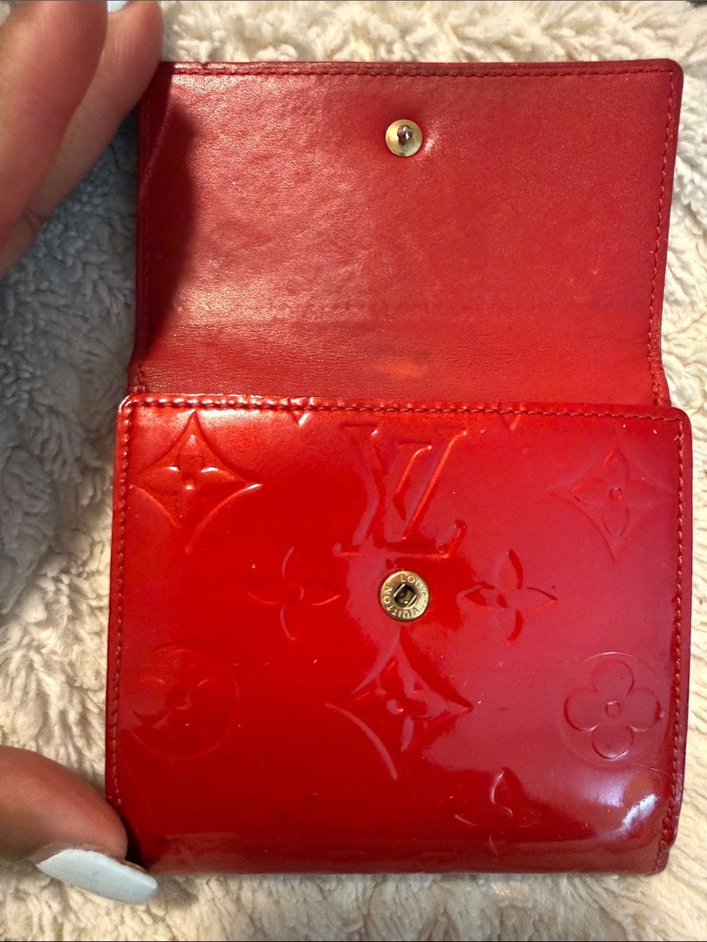 Louis Vuitton Monogram Vernis Elise Wallet-Red - Picture 4 of 7